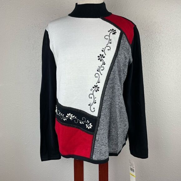 NWT Alfred Dunner Mock Neck Sweater Size M EUC - Picture 1 of 8